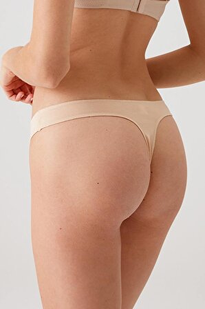 Pierre Cardin Beyaz, Ten, Siyah No Show Bikini Normal Bel Kadın Tanga 5 Li Külot
