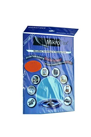 Ponitex (1 Adet) Mikrotex Mikrofiber Cam Bezi Ve Temizlik Bezi 40x50 cm. Mavi