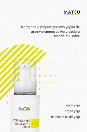 MATSU Elixir Argan Mucizesi Aşırı Yıpranmış Saçlar için Keratin Bakım Yağı 100ml