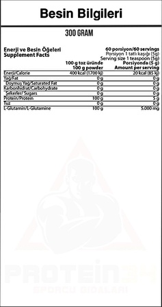 Hardline Glutapure 300 Gr 60 Porsiyon Aromasız Glutamine Powder