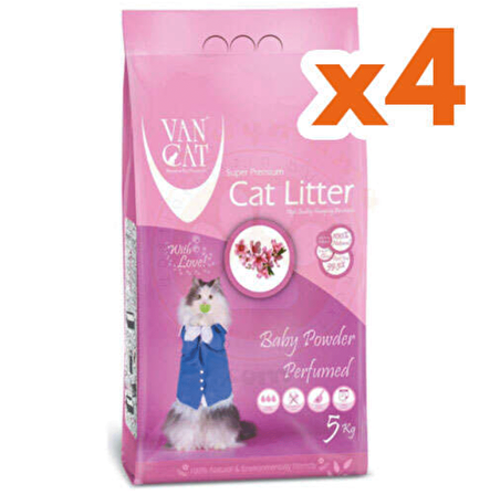 Van Cat  Baby Powder Parfümlü Kedi Kumu 10 Kg X 4 Adet