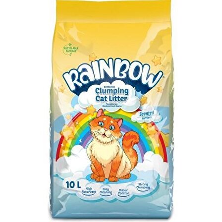 Rainbow Parfümlü Topaklanan Kedi Kumu 10 lt