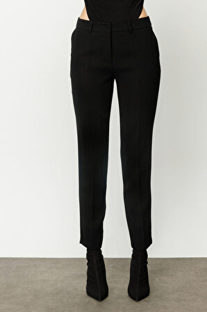 Ekol Kadın Krep Kumaş Pantolon 2051 Siyah