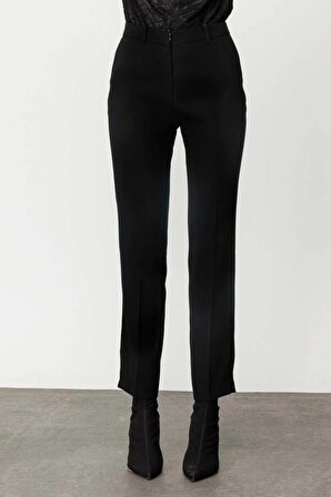 Ekol Kadın Krep Kumaş Pantolon 4103 Siyah