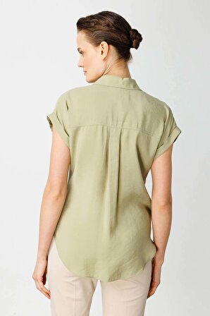 Ekol Kadın Kısa Duble Kol Gömlek 1022 Çağla