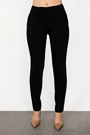 Ekol Klasik Bilek Boy Siyah Kadın Pantolon 24EKL05084
