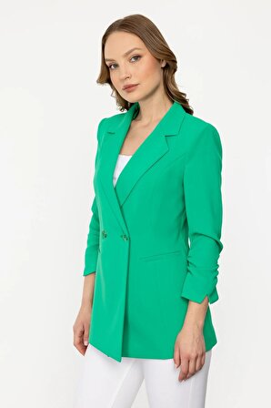 Ekol Kol Detaylı Yeşil Kadın Ceket 24EKL05206