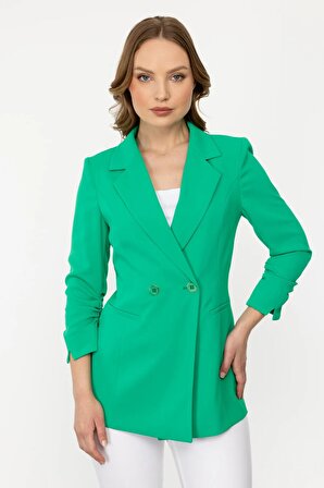 Ekol Kol Detaylı Yeşil Kadın Ceket 24EKL05206