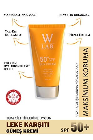 W-Lab Sun Cream SPF50+ Güneş Koruyucu 50 ML