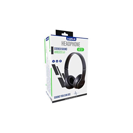 Sunix Wireless 5.0 Stereo Kulak Üstü Bluetooth Kulaklık Siyah BLT-25