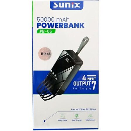 Sunix PB05 50000 mAh Hızlı Şarj Powerbank