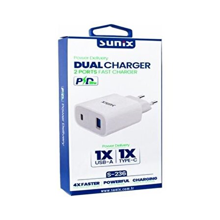 Sunix S-236 Pd USB x Type-C Başlık 20W