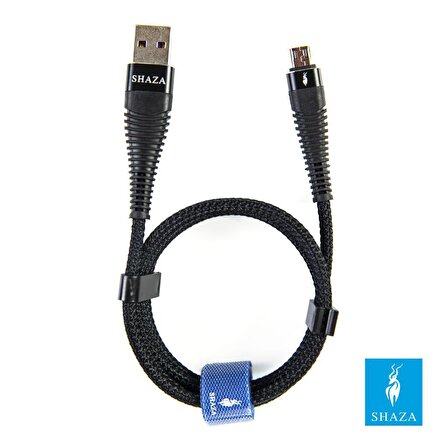 SHAZA USB MİCRO 5A 100W Örgülü Hızlı Şarj ve Data Kablosu 2 Metre