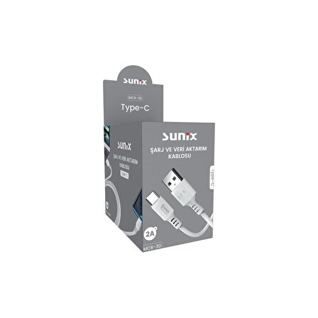 Sunix 2 Amper USB / Type-c Şarj ve Data kablosu MCR-30