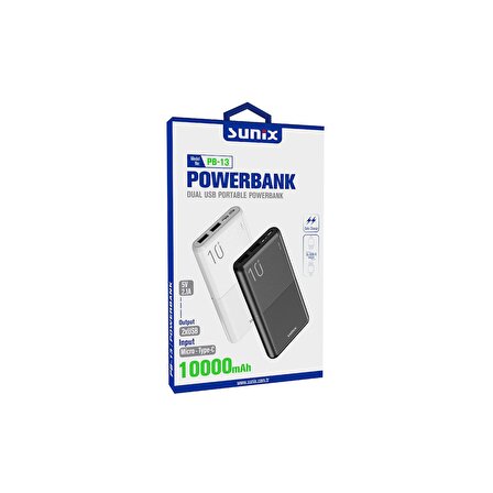 Sunix Pb-13 10000 mAh Hızlı Şarj Powerbank