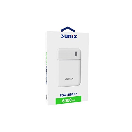 Sunix 6000 Mah Taşınabilir Powerbank Beyaz PB-21