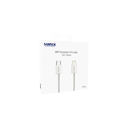 Sunix 30W Hızlı Şarj USB-C Lightning Data ve Şarj Kablosu IP11