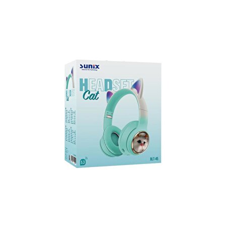 Sunix Wireless 5.3 Stereo Kedili Kulak Üstü Bluetooth Kulaklık Yeşil BLT-45