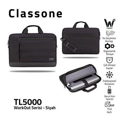 Classone 15.6 inch Laptop,Notebook Çantası -Siyah