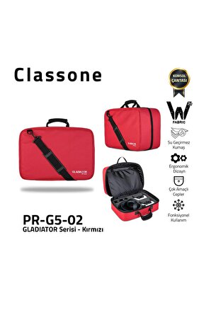 PR-G5-02 Gladiatör G5 Serisi Oyun Konsolu Taşıma Çantası - Kırmızı