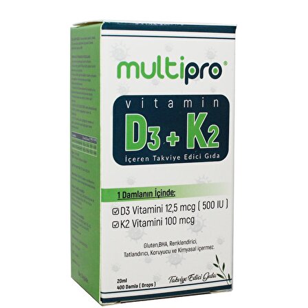 Multipro D3+K2 Damla 20 ml