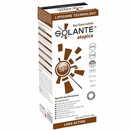 Solante Atopica 50+ Faktör Nemlendirici Tüm Cilt Tipleri İçin Renkli Yüz Güneş Koruyucu Losyon 150 ml