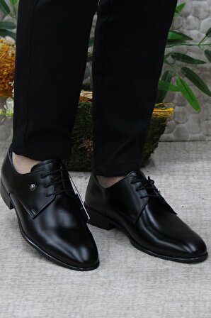 Pierre Cardin 7030-1 Siyah Açma Damat Ayakkabısı Takım Ayakkabısı Erkek Klasik Ayakkabı