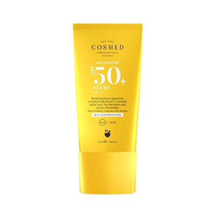 Cosmed Sun Essential Fluid 50+ Faktör Tüm Cilt Tipleri İçin Renksiz Güneş Koruyucu Krem 50 ml