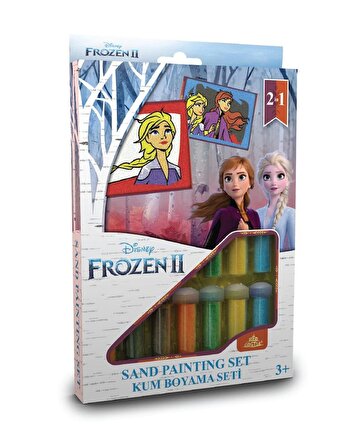 Disney Frozen II Elsa & Anna Eğitici ve Eğlenceli Kum Boyama Seti-Red Castle DS-34