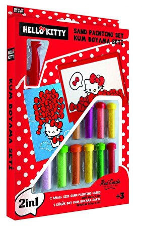 Hello Kitty Eğitici ve Eğlenceli Kum Boyama Seti 2in1-Red Castle DS-20