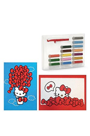 Hello Kitty Eğitici ve Eğlenceli Kum Boyama Seti 2in1-Red Castle DS-20