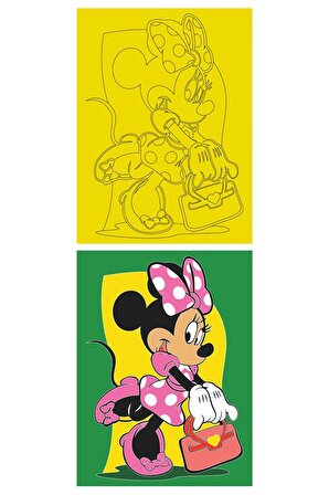 Disney Minnie Mouse, 5 Adet Büyük Boy A4, Kız Çocuk Kum Boyama Kartı Seti-Red Castle KB-D-051