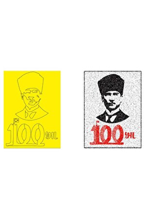 100, Yıl Atatürk Kum Boyama Kartı Seti-Red Castle KB-RC-057