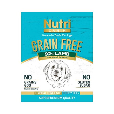 Nutri Canin 400 Gr Tahılsız %92 Kuzu Etli Yavru Köpek Yaş Maması 6 Adet