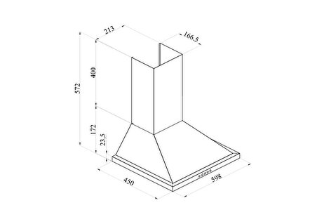 Silverline 2240 Conic Duvar Tipi 60 CM Davlumbaz Inox