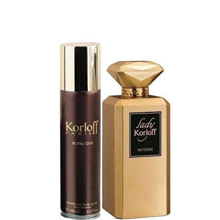 Korloff Lady Intense EDP 88ml + Royal Oud Deodorant 150 ml Kadın Parfüm Seti