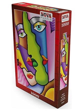 Nova Puzzle Renkli Soyut Yüzler 12+ Yaş Küçük Boy Puzzle 1000 Parça