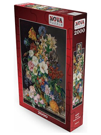 Nova 2000 Parça Vazoda Renkli Çiçekler Puzzle
