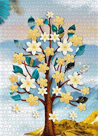 Nova Puzzle Altın Sarısı Ağaç 12+ Yaş Küçük Boy Puzzle 1000 Parça