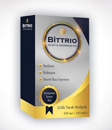 Bittrio Bit Tedavi Seti - Sprey 100 ml + Şampuan 150 ml + Metal Tarak