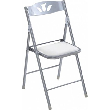 Katlanır Mutfak Sandalyesi Kırma Koltuk Beyaz 4 Adet 1055