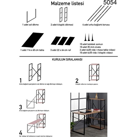 Kitaplıklı Çalışma Masası Bilgisayar Ofis Masası 1003