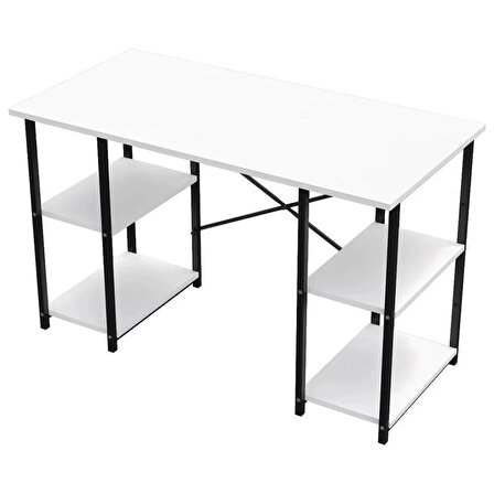 4 Raflı Çalışma Masası Beyaz 60x120