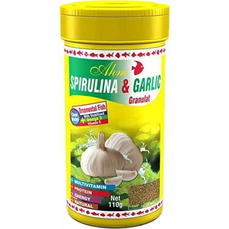 Ahm Spirulina Garlic Sarımsaklı Granül Balık Yemi 250 ml