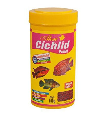 Ahm Cichlid Pellet Natural Colour 250 ml.