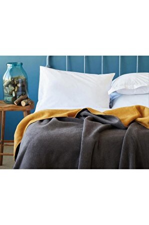 İssimo Home Simply Çift Kişilik Polar Battaniye Sarı 200 x 220 cm