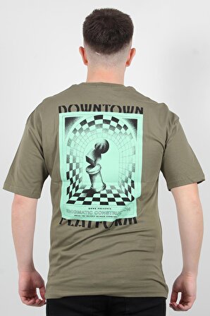 3514 DWNTWN Yazılı Oversize O Yaka T-shirt