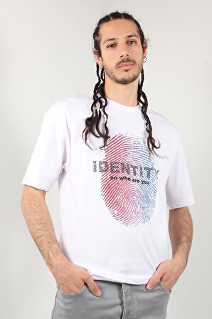 3521 Oversize O Yaka Identity Baskılı T-shirt