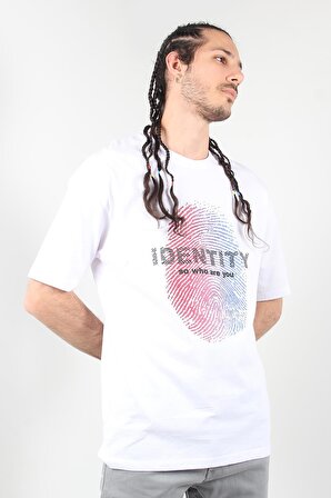 3521 Oversize O Yaka Identity Baskılı T-shirt