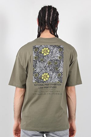 3597 Göğsü Art For All Sırtı Çiçek Baskılı O Yaka Oversize T-shirt